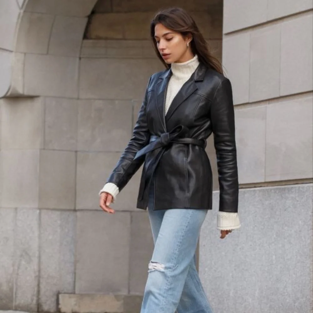 Reformation x Veda Park Leather Blazer - Picture 2 of 7